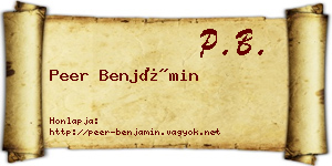 Peer Benjámin névjegykártya