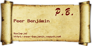 Peer Benjámin névjegykártya