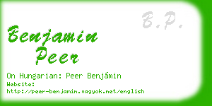 benjamin peer business card